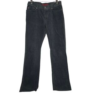 FCUK Gray Corduroy Denim Pants Women's 30" Straight Leg Button Fly Casual‎